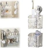 Suction Cup Shelf  Suction Cup Wall Mounted Shower Storage Rack for Bathroom, No Drilling, Large Capacity (Transparent,S double layer)