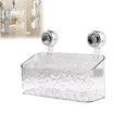 Suction Cup Shelf Suction Cup Wall Mounted Shower Storage Rack for Bathroom, No Drilling, Large Capacity (Transparent,L)