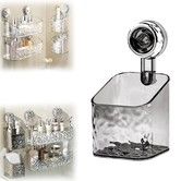 Suction Cup Shelf  Suction Cup Wall Mounted Shower Storage Rack for Bathroom, No Drilling, Large Capacity (Grey,S)