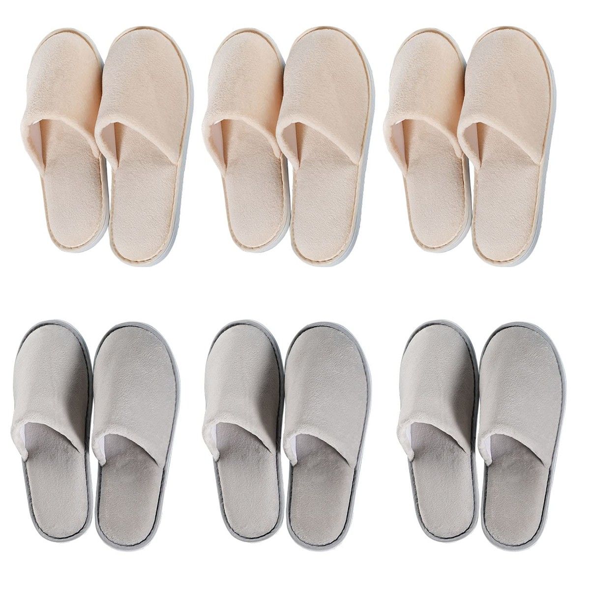 6 Pairs Spa Slippers,Non Slip Disposable Slippers For Guest,Washable Reusable,Which Can Be Used As Women Men,House,Indoor,Bathroom,Bedroom,Hotel,Bride Slippers