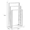3 Tier Towel Rail Drying Rack Free Standing Stainless Steel Washcloth Holder Hanger Storage Hanging Bars for Bathroom Restroom Kitchen