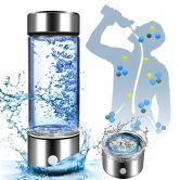 Hydrogen Water Bottle,Portable Hydrogen Water Bottle Generator,Ion Water Bottle Improve Water Quality in 3 Minutes,Water Ionizer Machine (Silver)