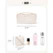 Travel Makeup Bag,Large Capacity Cosmetic Bags for Women,Waterproof Portable Pouch Open Flat Toiletry Bag Make up Organizer with Divider and Handle (White)