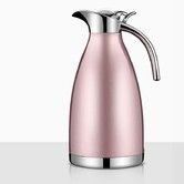Stainless Steel Thermal Carafe, Double Wall Vacuum Insulated Thermos/Pitcher with Lid,Heat and Cold Retention Coffee/Tea Carafe, 2 Liter (Pink)