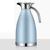 Stainless Steel Thermal Carafe, Double Wall Vacuum Insulated Thermos/Pitcher with Lid, Heat and Cold Retention Coffee/Tea Carafe, 2 Liter (Blue)