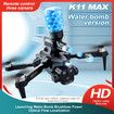 4K Drone with Three Camera Water Bombs Professional Aerial Photography Aircraft Obstacle Avoidance Foldable Quadcopter Color Grey