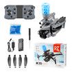 4K Drone with Three Camera Water Bombs Professional Aerial Photography Aircraft Obstacle Avoidance Foldable Quadcopter Color Grey