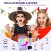LED Karaoke Machine KTV Musical Instrument Bluetooth Speaker Wireless Microphones for Girls Ages 3+ Birthday Party Christmas Gifts Purple