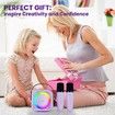 LED Karaoke Machine KTV Musical Instrument Bluetooth Speaker Wireless Microphones for Girls Ages 3+ Birthday Party Christmas Gifts Purple