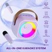 LED Karaoke Machine KTV Musical Instrument Bluetooth Speaker Wireless Microphones for Girls Ages 3+ Birthday Party Christmas Gifts Purple