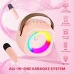 Karaoke Machine for Kids,Karaoke Gifts for Girls Ages 3+ Year Old Birthday Party,Christmas Toys Gift for Girls (Pink,2 mic)