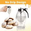 Honey Dispenser No Drip Syrup Dispenser Beautiful Honey Pot Honey Jar with Stand Kitchen Tool