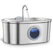 Stainless Steel Cat Water Fountain 3.2L Automatic Pet Water Fountain with Water Level Window and LED Light Super Quiet