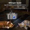 Stainless Steel Cat Water Fountain 3.2L Automatic Pet Water Fountain with Water Level Window and LED Light Super Quiet