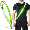 LED Reflective Walking Belt, Safety Lights for Night Walkers, High Visibility Rechargeable Reflective Running Equipment,1 Pack (Green)
