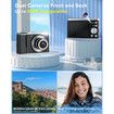 5K Digital Camera,Autofocus 56MP Cameras,10X Optical Vlogging Compact Camera with Front and Rear Camera,6-Axis Anti-Shake,Touch Screen with 64GB SD Card,2 Batteries