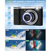 5K Digital Camera,Autofocus 56MP Cameras,10X Optical Vlogging Compact Camera with Front and Rear Camera,6-Axis Anti-Shake,Touch Screen with 64GB SD Card,2 Batteries