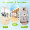 Clothes Drying Airer Stainless Steel Garment Rack Laundry Adjustable Foldable Freestanding Outdoor With 20 Hooks