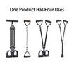 Multifunctional Tension Rope with Pedal Puller Pedal Resistance Band Set Exercise Band with Handle for Home Fitness Equipment-Black