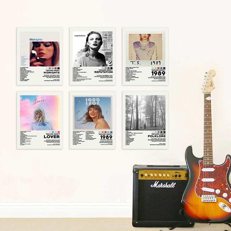 Taylor Music Album Poster 1989,Folklore,Lover,Red,Reputation,Fearless,Evermore,Speak Now Swift Poster (No Frame, 30x40cm-15pcs)