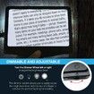 1 Pack 4X Large Ultra Bright LED Page Magnifier- 12 Anti-Glare Dimmable LEDs, Relieve Eye Strain for Reading Small Prints & Low Vision