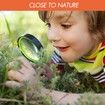 2 Pack 10X Magnifying Glass for Seniors & Kids, Non-Slip Handheld Magnifier for Reading, 75mm Magnify Glasses Lens for Close Work(Green and Orange)