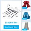 Magic Pants Hangers Space Saving for Trousers Scarves Slack (1 Pack with 5 Metal Clips)