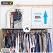 Magic Pants Hangers Space Saving for Trousers Scarves Slack (1 Pack with 5 Metal Clips)