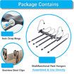 Magic Pants Hangers Space Saving for Trousers Scarves Slack (1 Pack with 5 Metal Clips)