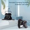 Camping Essentials Fan with LED Lantern Solar Tent Light Portable Tent fan with Hanging Hook Rechargeable Desk Fan for Home Tent Emergency Outages-Black