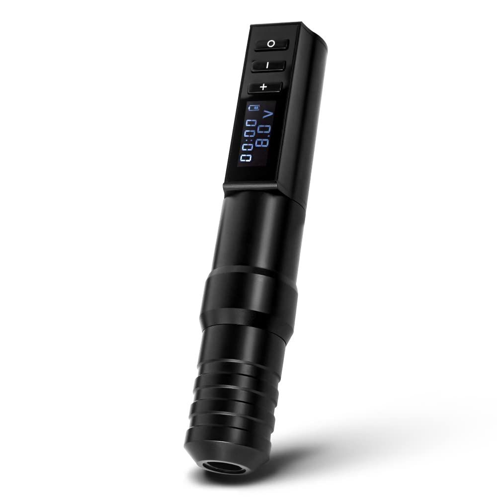 Wireless Tattoo Machine,Rotary Tattoo Cartridge Pen Custom Coreless Motor 2400mAh Power Supply Digital LED Display Professional for Tattoo Artist