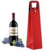 Wine Gift Bag,Reusable Leather Wine Tote Carrier,Single Bottle Champagne Beer Gift Bags Carrier for Birthday,Wedding,Picnic Party,Christmas Gifts (Red)