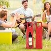 Wine Gift Bag,Reusable Leather Wine Tote Carrier,Single Bottle Champagne Beer Gift Bags Carrier for Birthday,Wedding,Picnic Party,Christmas Gifts (Red)