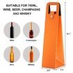 Wine Gift Bag,Reusable Leather Wine Tote Carrier,Single Bottle Champagne Beer Gift Bags Carrier for Birthday,Wedding,Picnic Party,Christmas Gifts (Orange)