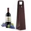 Wine Gift Bag,Reusable Leather Wine Tote Carrier,Single Bottle Champagne Beer Gift Bags Carrier for Birthday,Wedding,Picnic Party,Christmas Gifts (Brown)