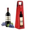 Wine Gift Bag,Reusable Leather Wine Tote Carrier,Single Bottle Champagne Beer Gift Bags Carrier for Birthday,Wedding,Picnic Party,Christmas Gifts (Red)