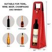 Wine Gift Bag,Reusable Leather Wine Tote Carrier,Single Bottle Champagne Beer Gift Bags Carrier for Birthday,Wedding,Picnic Party,Christmas Gifts (Red)