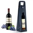 Wine Gift Bag,Reusable Leather Wine Tote Carrier,Single Bottle Champagne Beer Gift Bags Carrier for Birthday,Wedding,Picnic Party,Christmas Gifts (Blue)