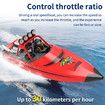 2.4G Wireless Remote Control Boat Turbo Jet Speedboat Flip Reset Low Electricity Tips Boy Water Toy Boat (Red)