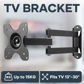 Wall TV Stand Bracket Television Mount Swivel Mounting Holder Tilt Hanger Base Black Fits 13 to 30 Inches