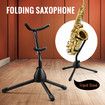 Saxophone Stand Tubular Construction Adjustable Folding Sax Rack Music Instrument Metal Black
