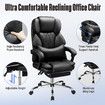 Executive Office Chair Massage Computer Gaming Desk Seat Lumbar Pillow Footrest PU Recliner Comfortable Work Study Armchair Ergonomic Black