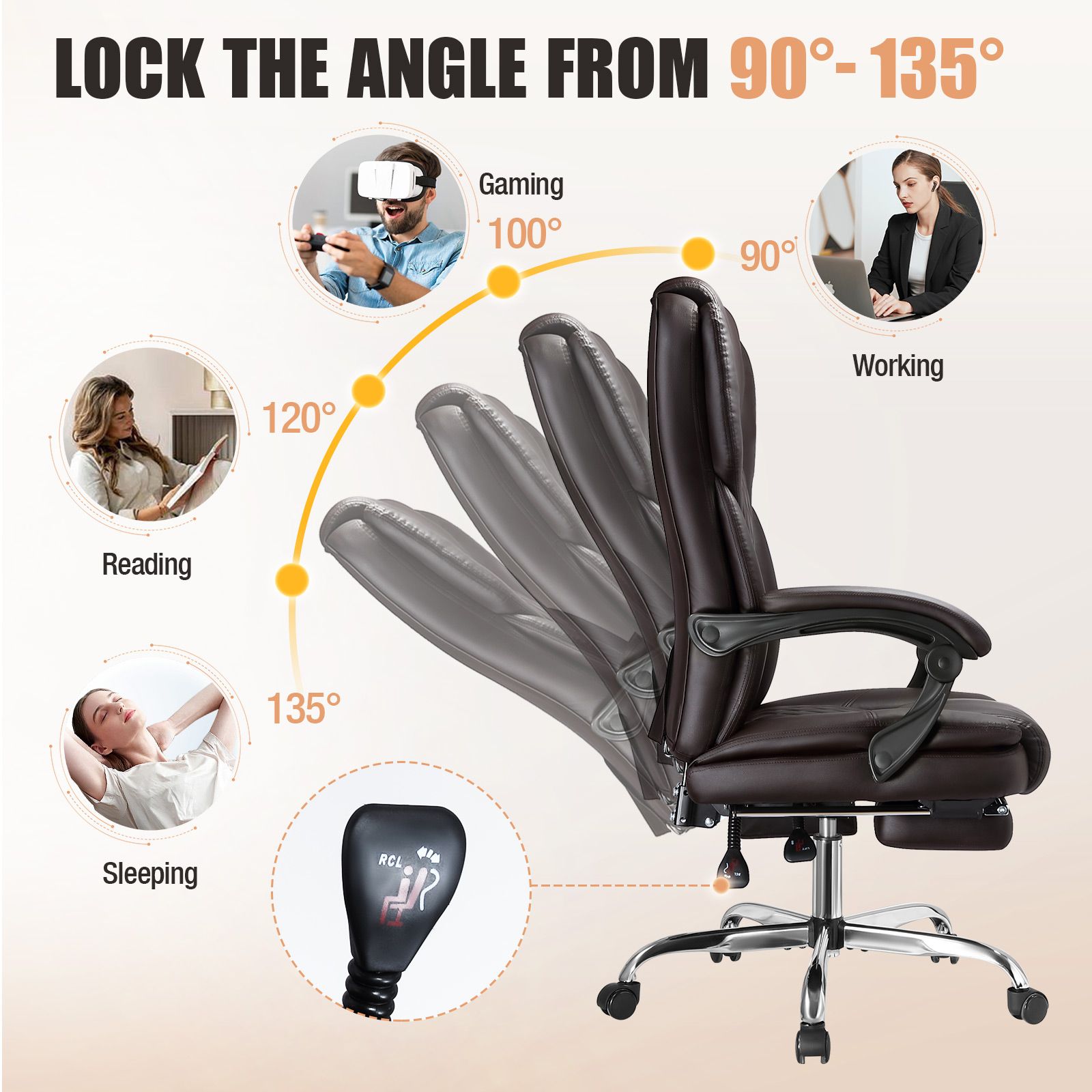Chair With Footrest Kneading Massage Executive Office Chair With