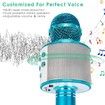 Wireless Bluetooth Kids Karaoke Microphone, 5 in 1 Portable Handheld Microphone with Adjustable Remix FM Radio for Boys Girls Birthday (Blue)