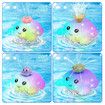 Bath Toy with 4 Water Spray(Random Color)Modes Light Up Octopus Bathtub Toys Auto-Rotating Water Sprinkler Pool Toys Color Light Blue