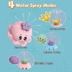 Bath Toy with 4 Water Spray(Random Color)Modes Light Up Octopus Bathtub Toys Auto-Rotating Water Sprinkler Pool Toys Color Pink