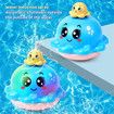 Bath Toy with 4 Water Spray(Random Color)Modes Light Up Octopus Bathtub Toys Auto-Rotating Water Sprinkler Pool Toys Color Blue