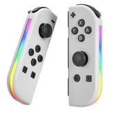 Controller Switch Replacement Compatible RGB LED Wake Up Screenshot Gaming Accessory Joypad Enhancement White