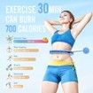 (Blue)24 Links Detachable & Size Adjustable Hula Circle,Infinity Fitness Hoop,Smart Weighted Fit Hoop Plus Size,with Ball Auto Rotate 360 Degree