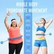 (Blue)24 Links Detachable & Size Adjustable Hula Circle,Infinity Fitness Hoop,Smart Weighted Fit Hoop Plus Size,with Ball Auto Rotate 360 Degree